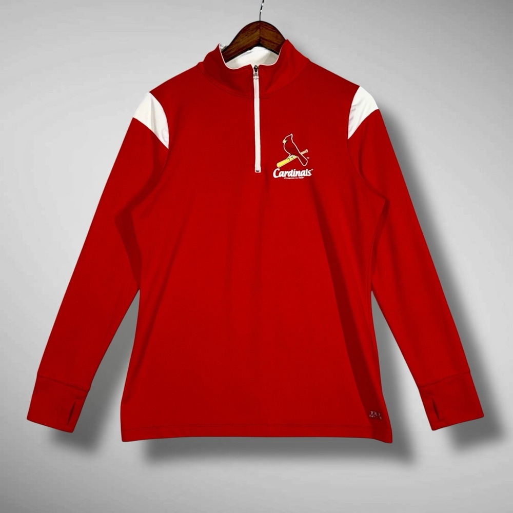 MLB TX3 Cool Qtr Zip St. Louis Cardinals Pullover Womens Large